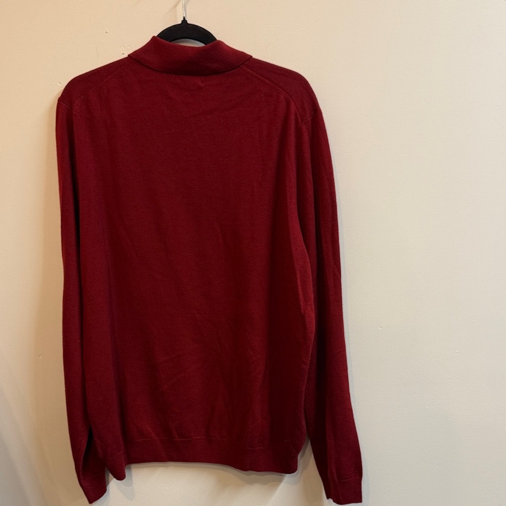 Brooks Brothers Vibrant Red Polo Shirt 100 % merino wool men’s XL - Picture 4 of 4